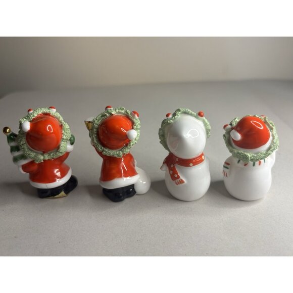 NAPCO Bone China Christmas Snowman Santa Vintage Spaghetti 1960’s Lot 4 - Picture 9 of 12